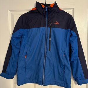 L.L. Bean Boys' Blue and Orange 3 in 1  Jacket size 10/12